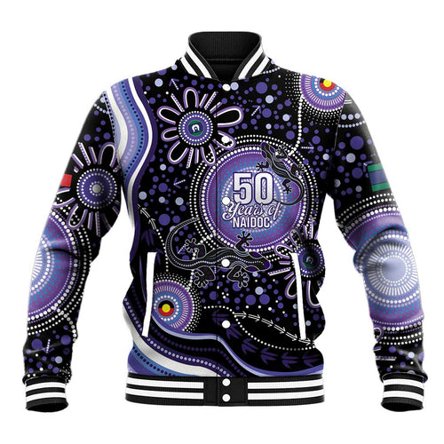 Australia NAIDOC Week Baseball Jacket Happy 50th Anniversary Purple Version