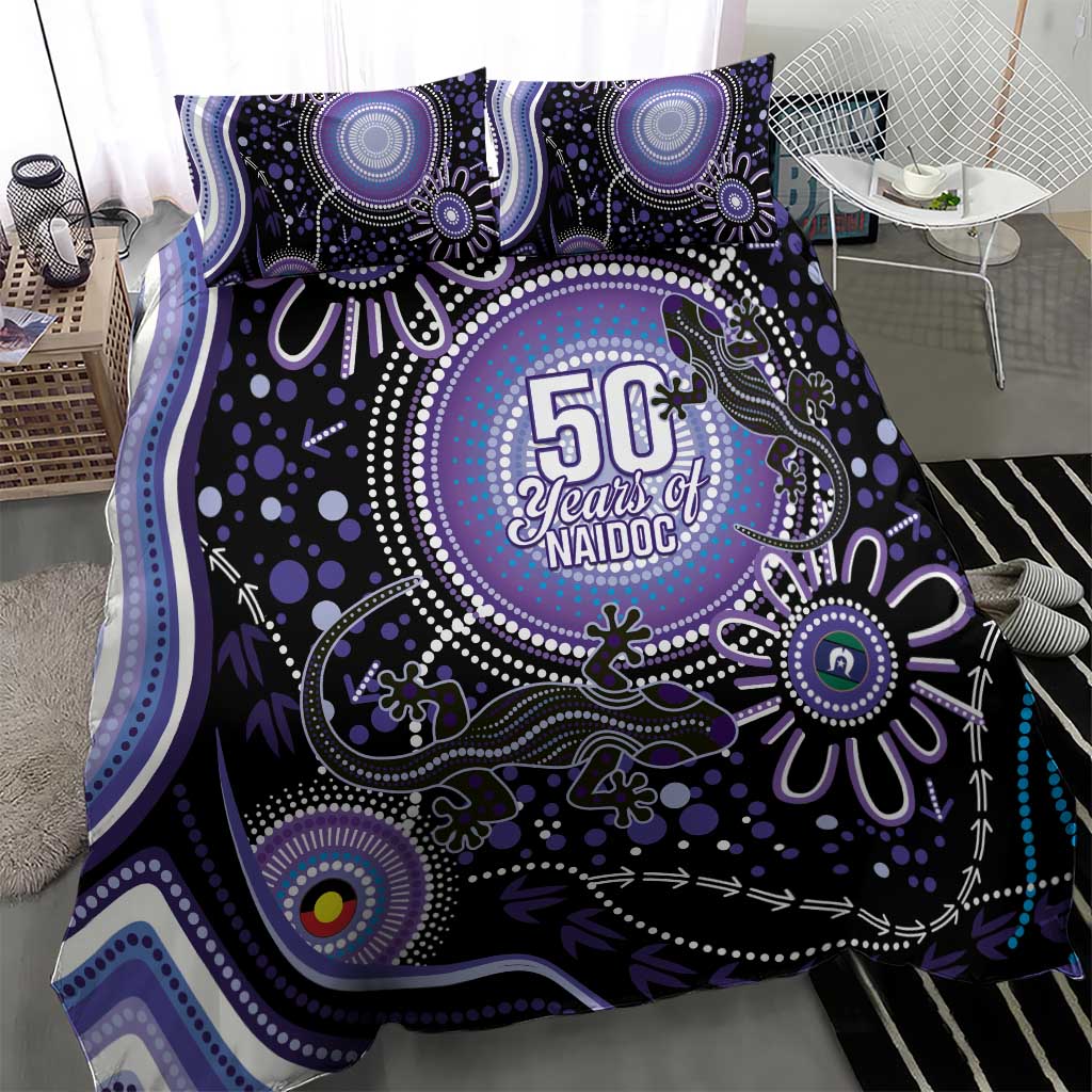 Australia NAIDOC Week Bedding Set Happy 50th Anniversary Purple Version