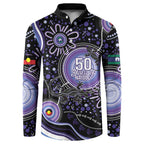 Australia NAIDOC Week Button Sweatshirt Happy 50th Anniversary Purple Version
