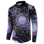 Australia NAIDOC Week Button Sweatshirt Happy 50th Anniversary Purple Version