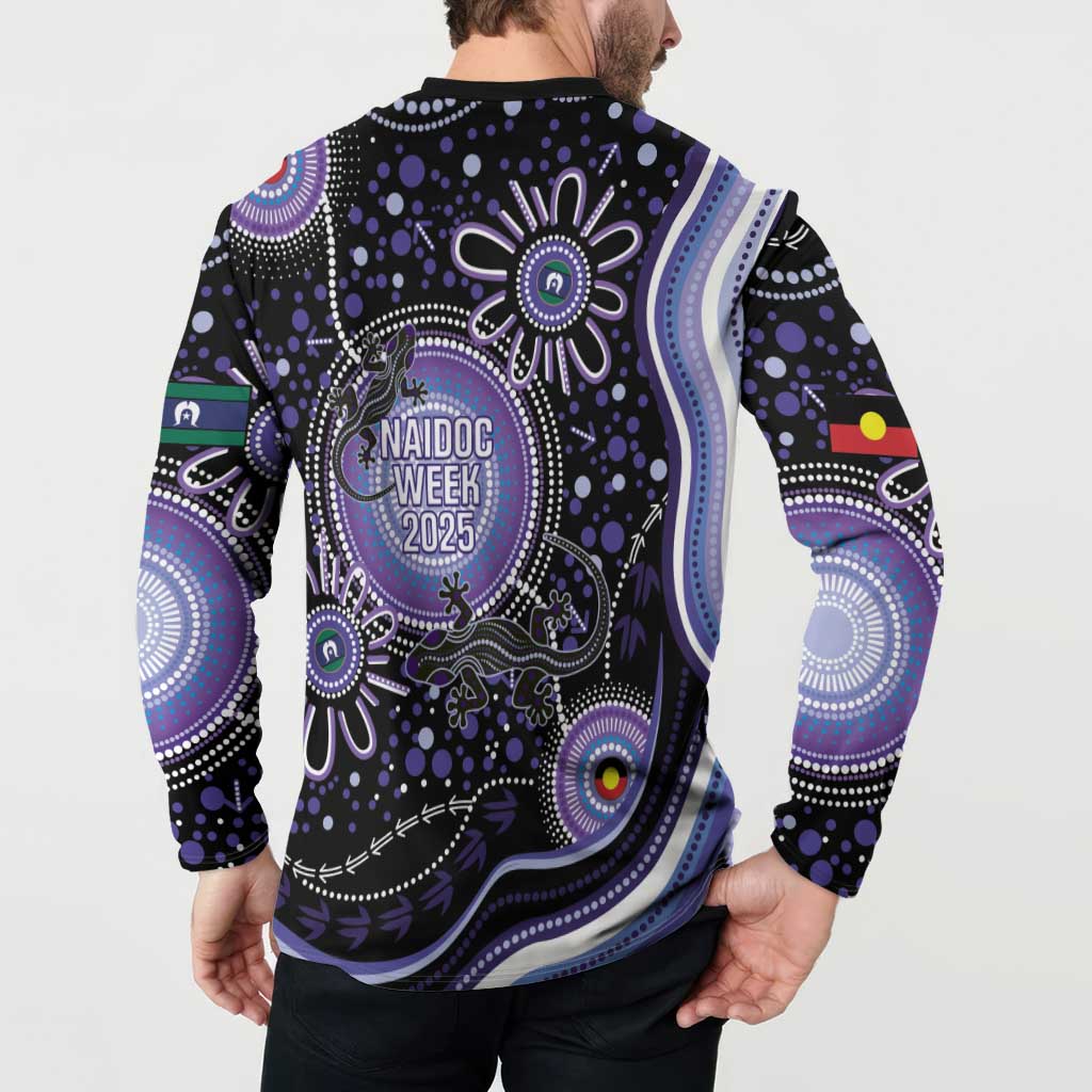 Australia NAIDOC Week Button Sweatshirt Happy 50th Anniversary Purple Version