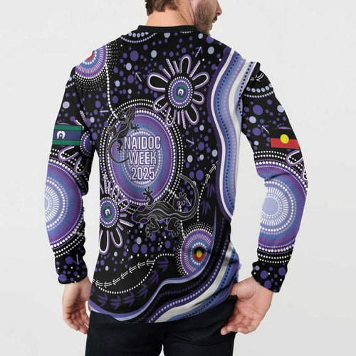 Australia NAIDOC Week Button Sweatshirt Happy 50th Anniversary Purple Version