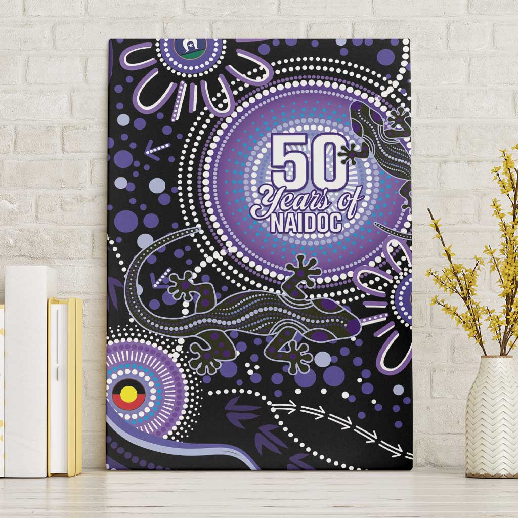 Australia NAIDOC Week Canvas Wall Art Happy 50th Anniversary Purple Version