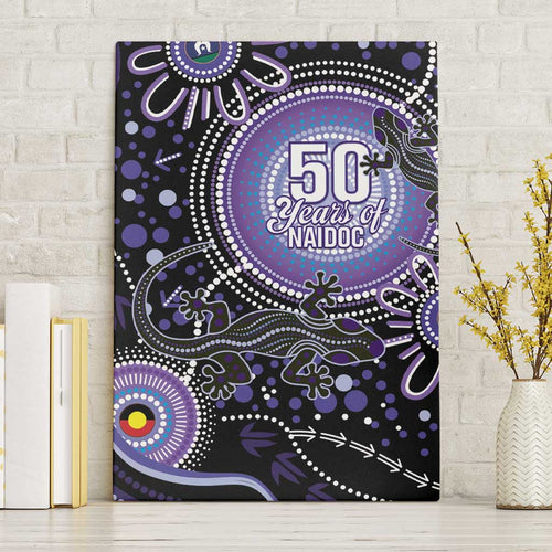 Australia NAIDOC Week Canvas Wall Art Happy 50th Anniversary Purple Version