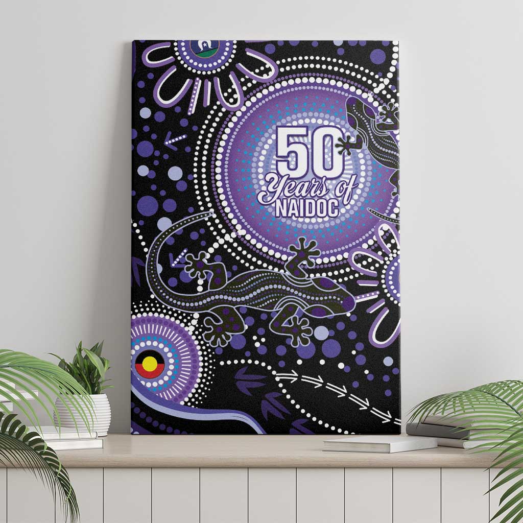 Australia NAIDOC Week Canvas Wall Art Happy 50th Anniversary Purple Version