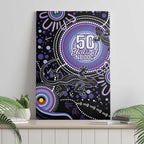 Australia NAIDOC Week Canvas Wall Art Happy 50th Anniversary Purple Version