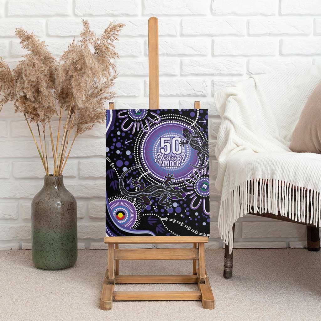 Australia NAIDOC Week Canvas Wall Art Happy 50th Anniversary Purple Version
