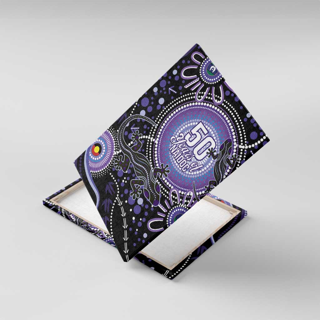 Australia NAIDOC Week Canvas Wall Art Happy 50th Anniversary Purple Version
