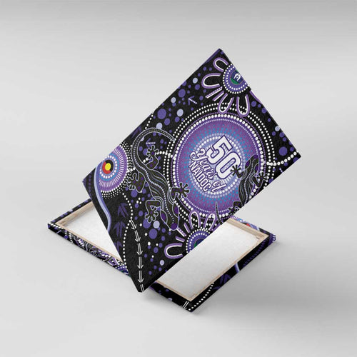 Australia NAIDOC Week Canvas Wall Art Happy 50th Anniversary Purple Version