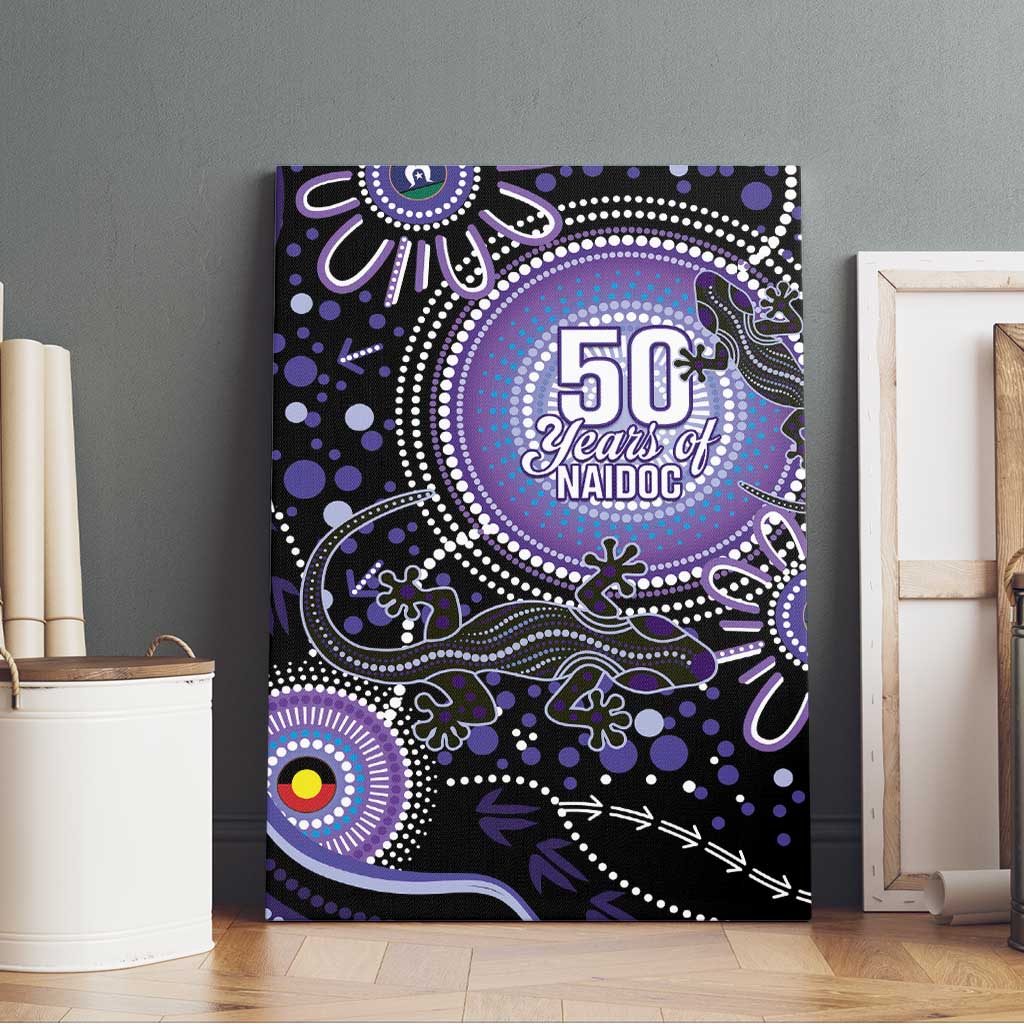 Australia NAIDOC Week Canvas Wall Art Happy 50th Anniversary Purple Version