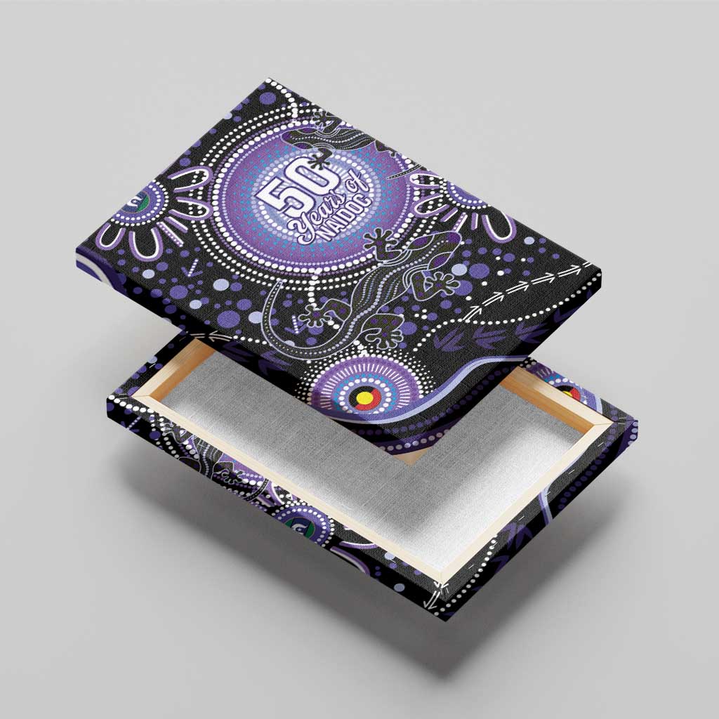 Australia NAIDOC Week Canvas Wall Art Happy 50th Anniversary Purple Version