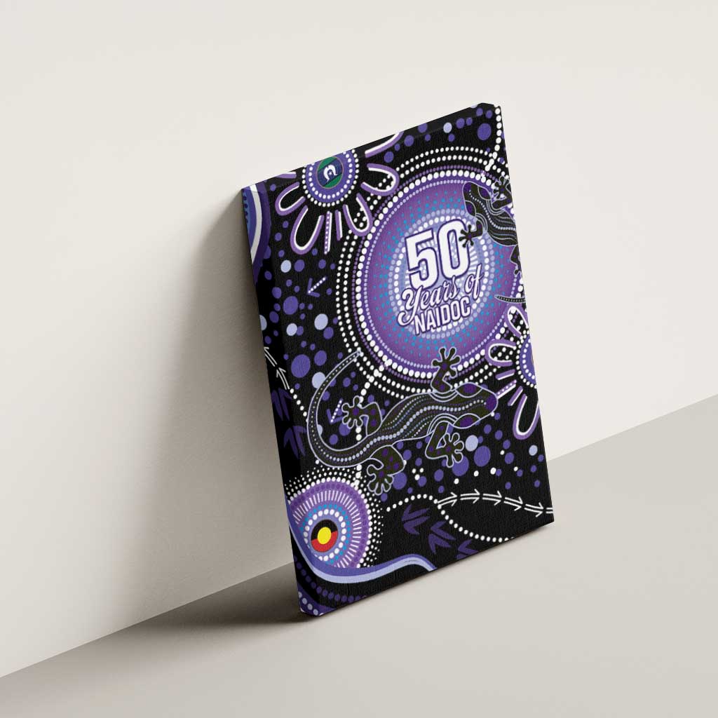 Australia NAIDOC Week Canvas Wall Art Happy 50th Anniversary Purple Version