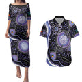 Australia NAIDOC Week Couples Matching Puletasi and Hawaiian Shirt Happy 50th Anniversary Purple Version