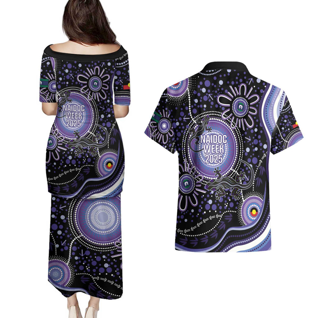 Australia NAIDOC Week Couples Matching Puletasi and Hawaiian Shirt Happy 50th Anniversary Purple Version