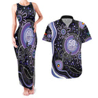 Australia NAIDOC Week Couples Matching Tank Maxi Dress and Hawaiian Shirt Happy 50th Anniversary Purple Version