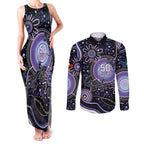 Australia NAIDOC Week Couples Matching Tank Maxi Dress and Long Sleeve Button Shirt Happy 50th Anniversary Purple Version