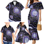 Australia NAIDOC Week Family Matching Mermaid Dress and Hawaiian Shirt Happy 50th Anniversary Purple Version