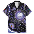Australia NAIDOC Week Family Matching Off Shoulder Maxi Dress and Hawaiian Shirt Happy 50th Anniversary Purple Version