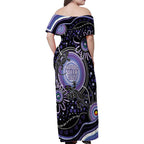 Australia NAIDOC Week Family Matching Off Shoulder Maxi Dress and Hawaiian Shirt Happy 50th Anniversary Purple Version