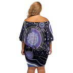 Australia NAIDOC Week Family Matching Off Shoulder Short Dress and Hawaiian Shirt Happy 50th Anniversary Purple Version