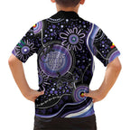 Australia NAIDOC Week Family Matching Short Sleeve Bodycon Dress and Hawaiian Shirt Happy 50th Anniversary Purple Version