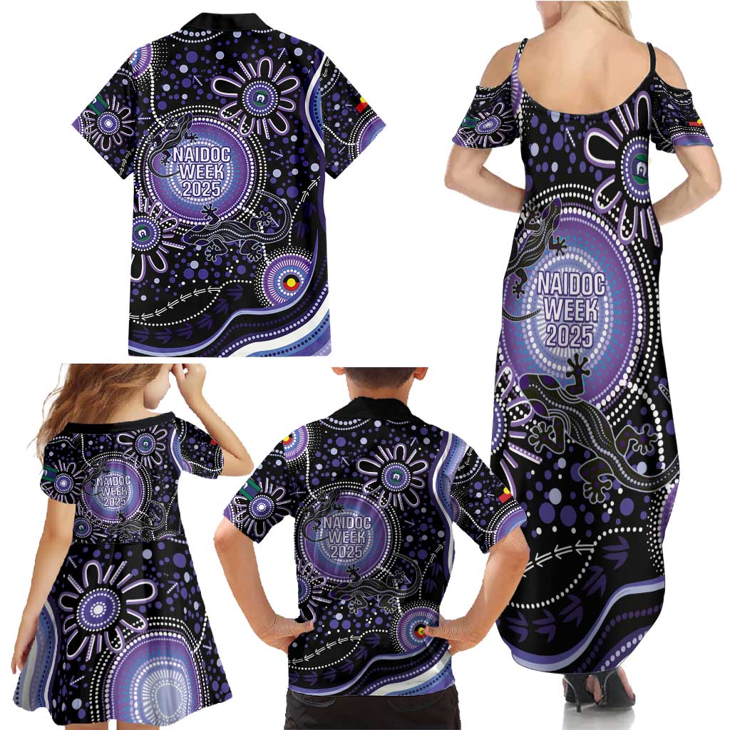 Australia NAIDOC Week Family Matching Summer Maxi Dress and Hawaiian Shirt Happy 50th Anniversary Purple Version
