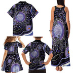 Australia NAIDOC Week Family Matching Tank Maxi Dress and Hawaiian Shirt Happy 50th Anniversary Purple Version