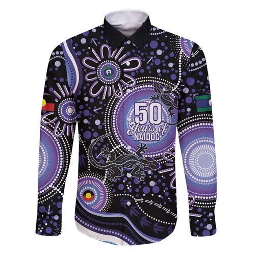 Australia NAIDOC Week Family Matching Tank Maxi Dress and Hawaiian Shirt Happy 50th Anniversary Purple Version