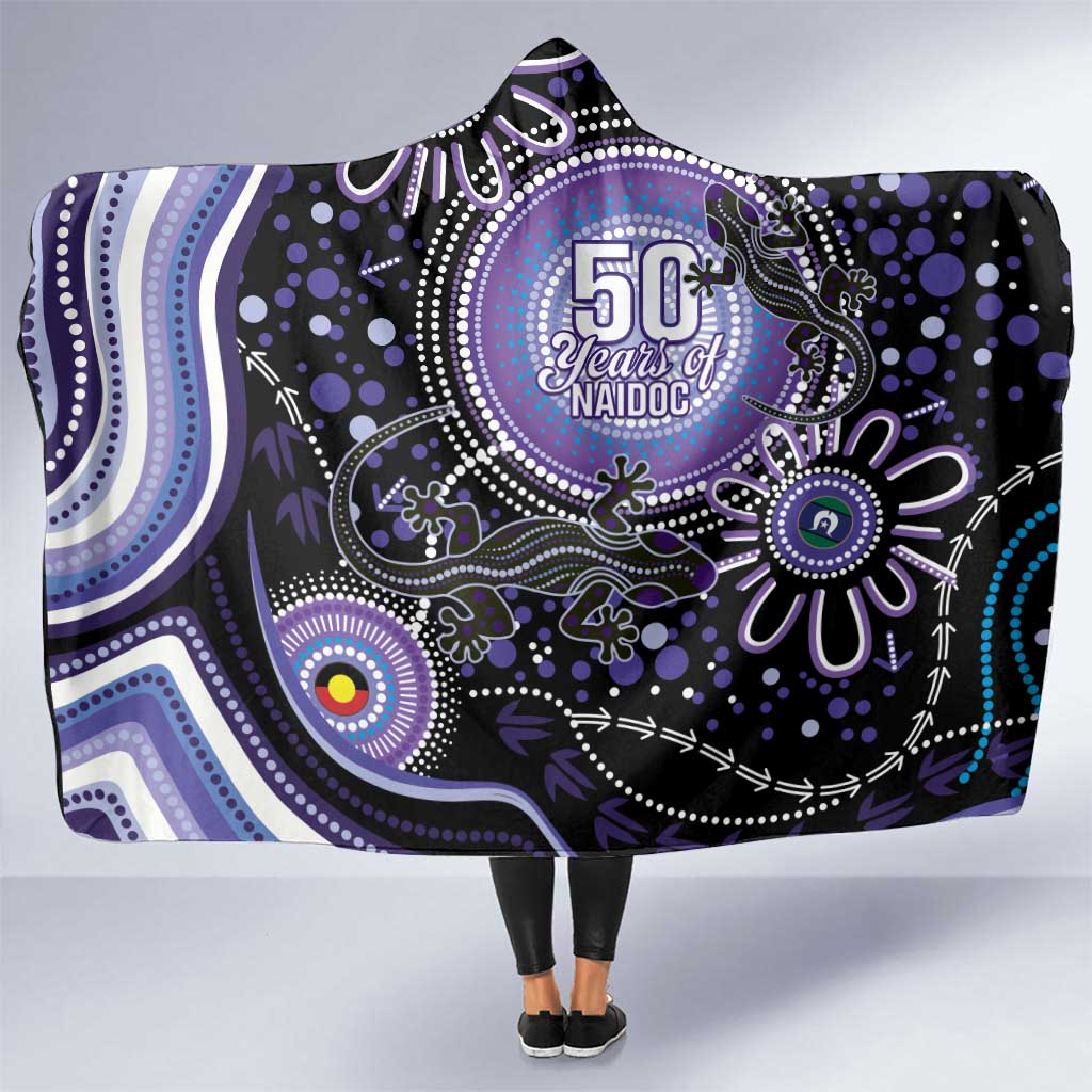 Australia NAIDOC Week Hooded Blanket Happy 50th Anniversary Purple Version