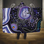 Australia NAIDOC Week Hooded Blanket Happy 50th Anniversary Purple Version