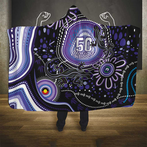 Australia NAIDOC Week Hooded Blanket Happy 50th Anniversary Purple Version