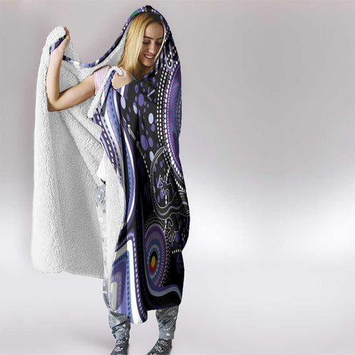Australia NAIDOC Week Hooded Blanket Happy 50th Anniversary Purple Version