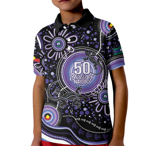Australia NAIDOC Week Kid Polo Shirt Happy 50th Anniversary Purple Version