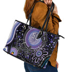 Australia NAIDOC Week Leather Tote Bag Happy 50th Anniversary Purple Version