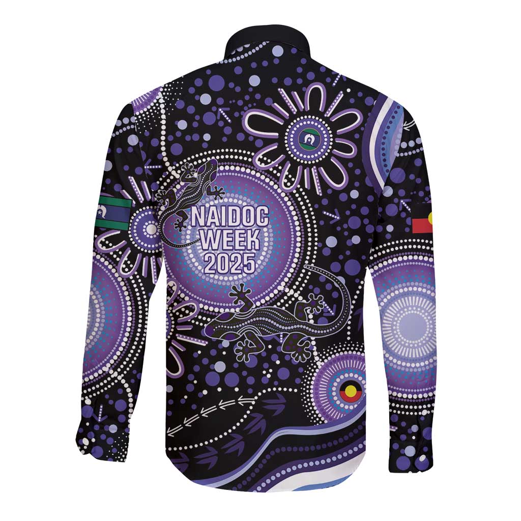 Australia NAIDOC Week Long Sleeve Button Shirt Happy 50th Anniversary Purple Version