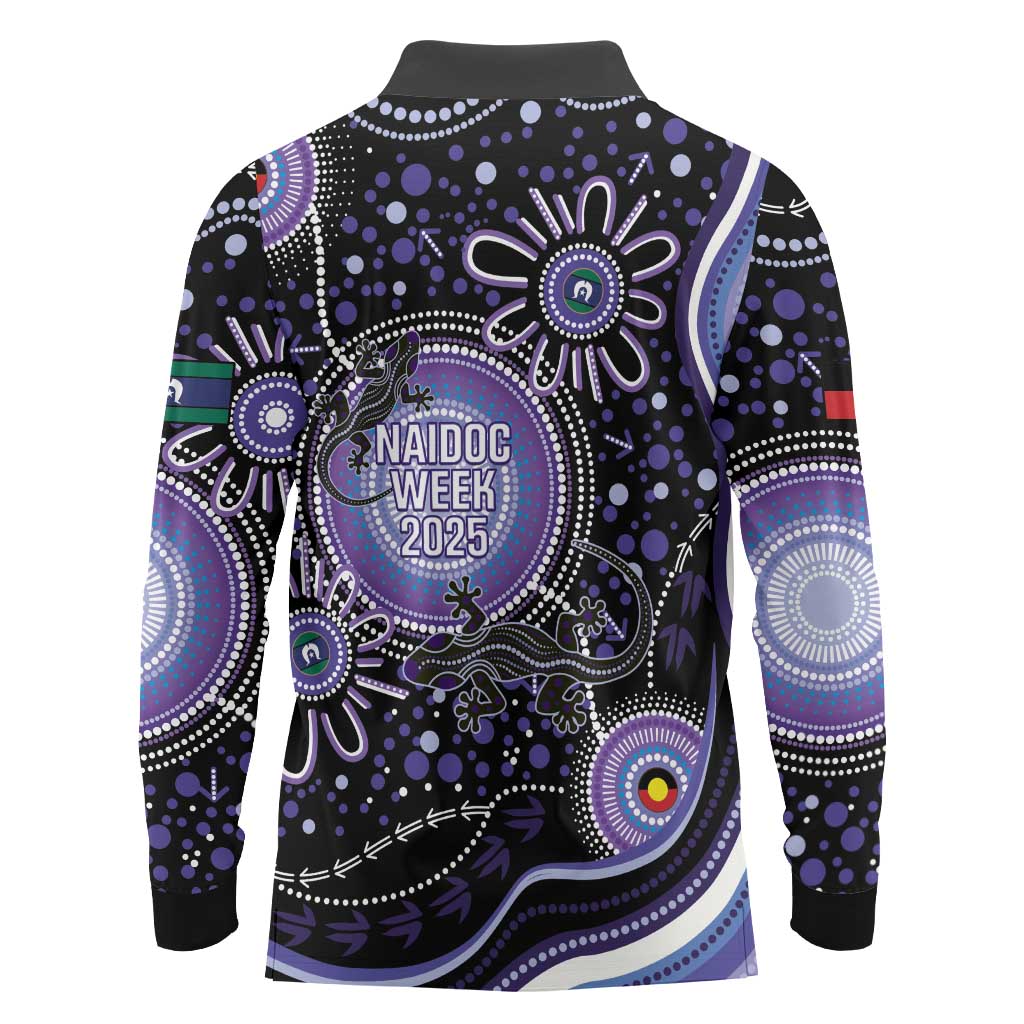 Australia NAIDOC Week Long Sleeve Polo Shirt Happy 50th Anniversary Purple Version