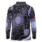 Australia NAIDOC Week Long Sleeve Polo Shirt Happy 50th Anniversary Purple Version