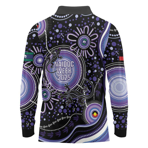 Australia NAIDOC Week Long Sleeve Polo Shirt Happy 50th Anniversary Purple Version
