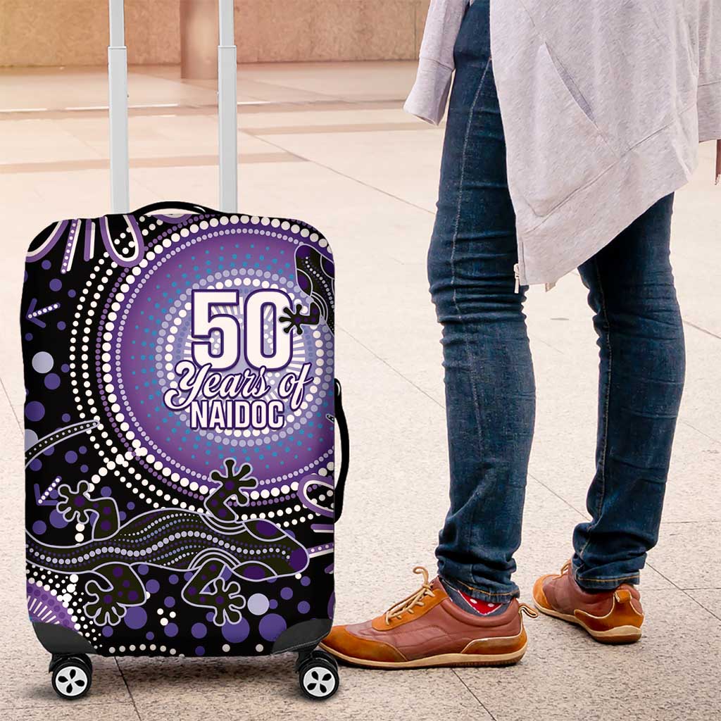 Australia NAIDOC Week Luggage Cover Happy 50th Anniversary Purple Version