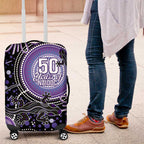 Australia NAIDOC Week Luggage Cover Happy 50th Anniversary Purple Version