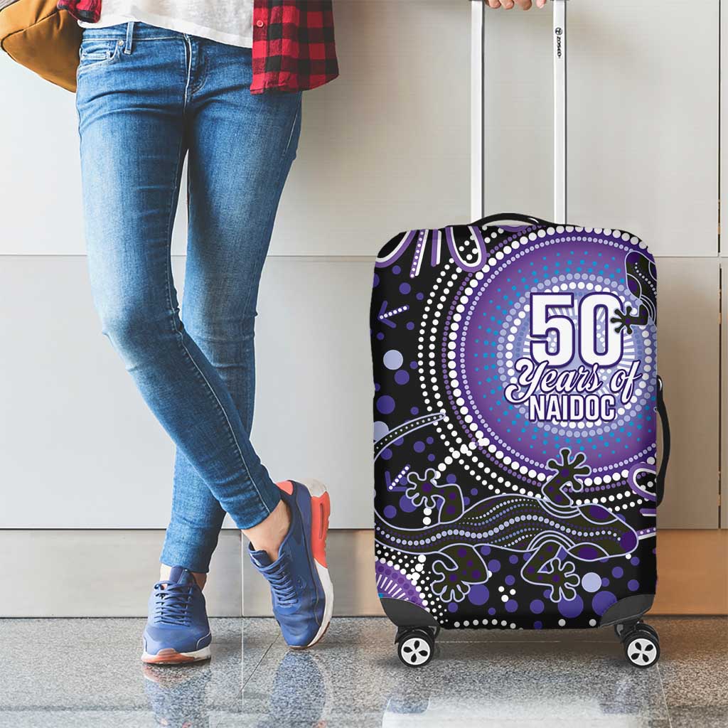 Australia NAIDOC Week Luggage Cover Happy 50th Anniversary Purple Version
