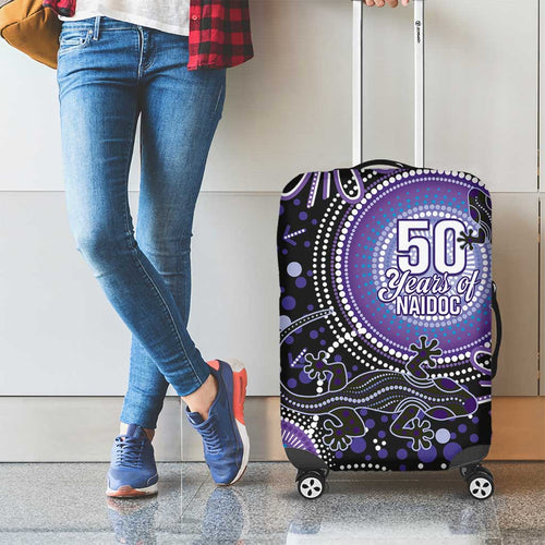 Australia NAIDOC Week Luggage Cover Happy 50th Anniversary Purple Version