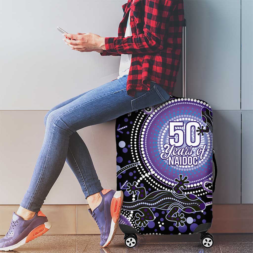 Australia NAIDOC Week Luggage Cover Happy 50th Anniversary Purple Version