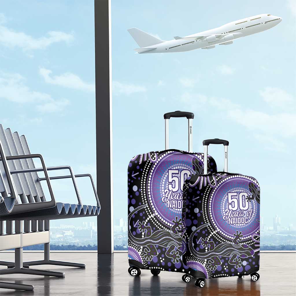 Australia NAIDOC Week Luggage Cover Happy 50th Anniversary Purple Version