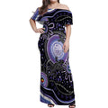Australia NAIDOC Week Off Shoulder Maxi Dress Happy 50th Anniversary Purple Version