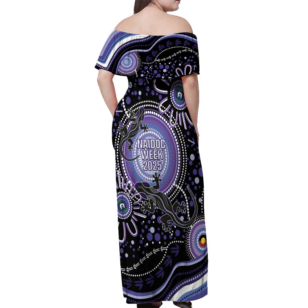 Australia NAIDOC Week Off Shoulder Maxi Dress Happy 50th Anniversary Purple Version