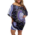 Australia NAIDOC Week Off Shoulder Short Dress Happy 50th Anniversary Purple Version