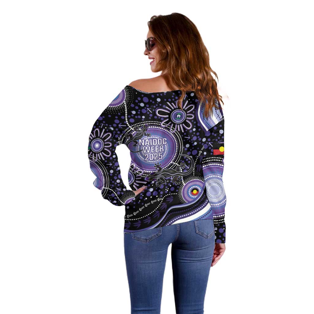 Australia NAIDOC Week Off Shoulder Sweater Happy 50th Anniversary Purple Version