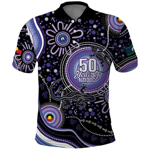 Australia NAIDOC Week Polo Shirt Happy 50th Anniversary Purple Version
