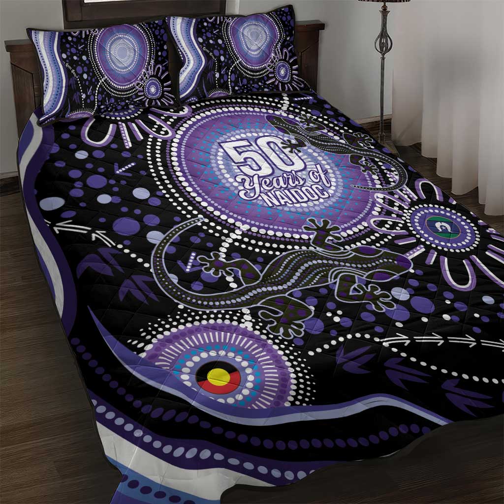 Australia NAIDOC Week Quilt Bed Set Happy 50th Anniversary Purple Version
